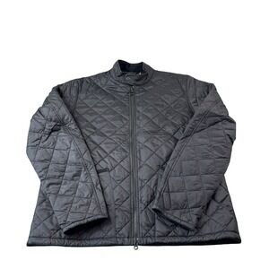 Barbour Black Linden Quilted Mens Snap Front Jacket Size Large
